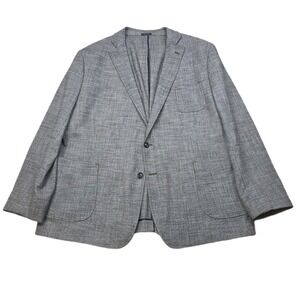 Stafford Blazer Mens 52R 52 Gray Micro Pattern Travel Stretch‎ Sport Coat